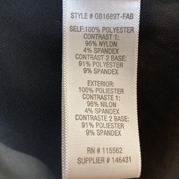 Olsenboye A Gorgeous Black Sheer Button Down Blouse with Faux Leather - Size: S - Picture 11 of 15